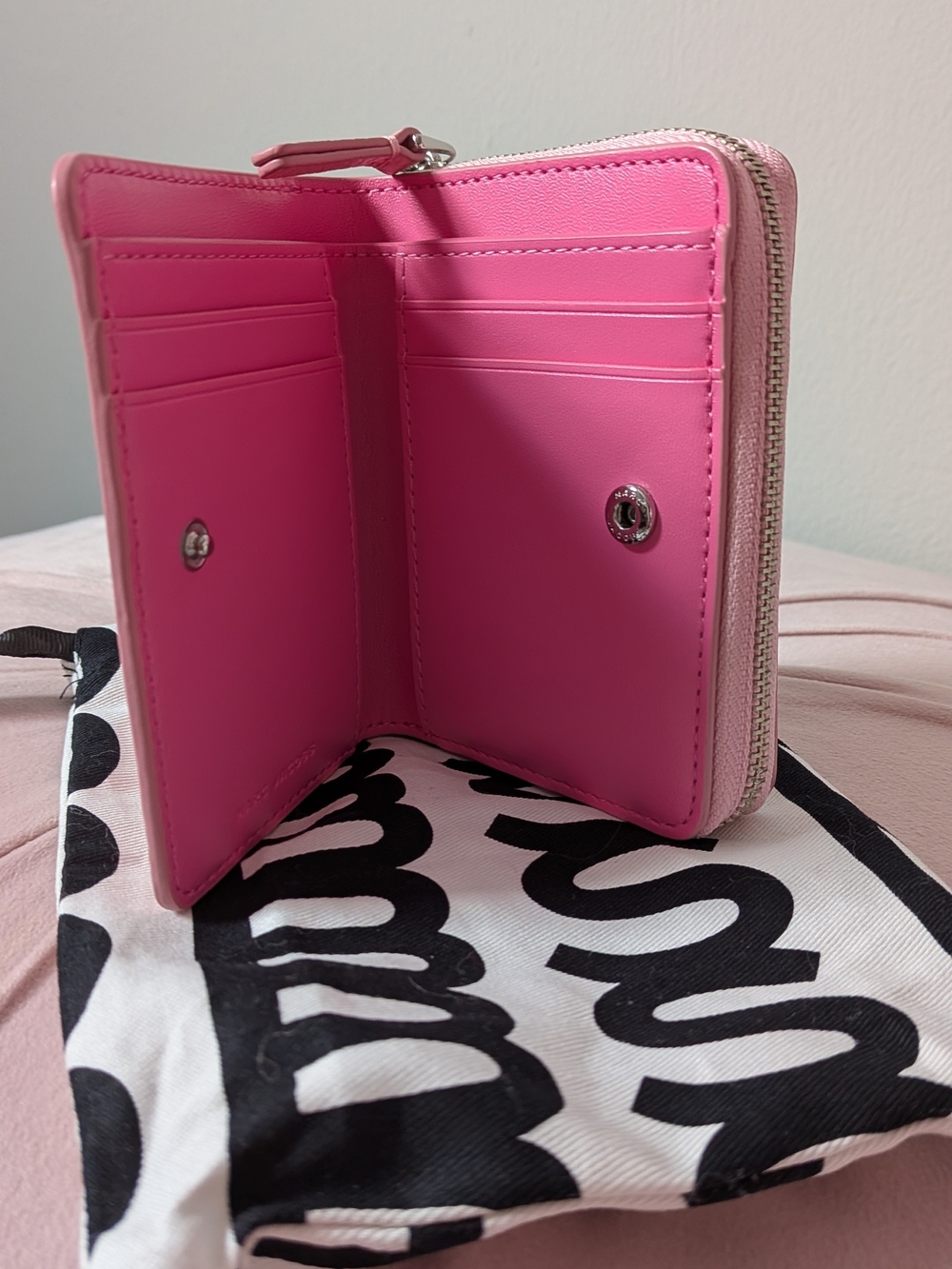 Marc Jacobs Medium Leather Tote Bag Matching Set In Ribbon Pink With Wallet ππ - Picture 14 of 15